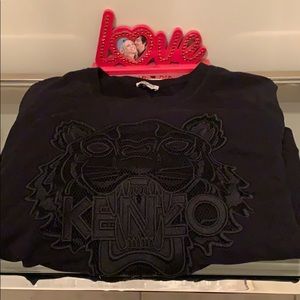 Kenzo tiger embroidered cotton-jersey sweatshirt